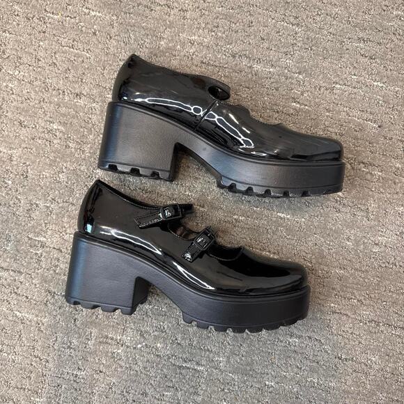 y2k style black shiny platform Mary Jane’s with the cutest buckle detail main image 4